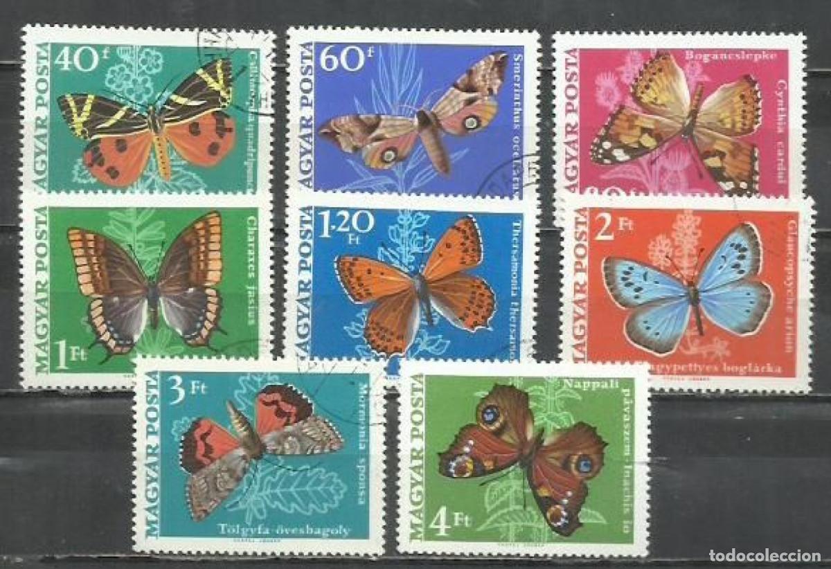 Sellos: 8051A-HUNGRIA SERIE COMPLETA MARIPOSAS INSECTOS 1969 N&ordm; 2034/2041. 10,00&euro;