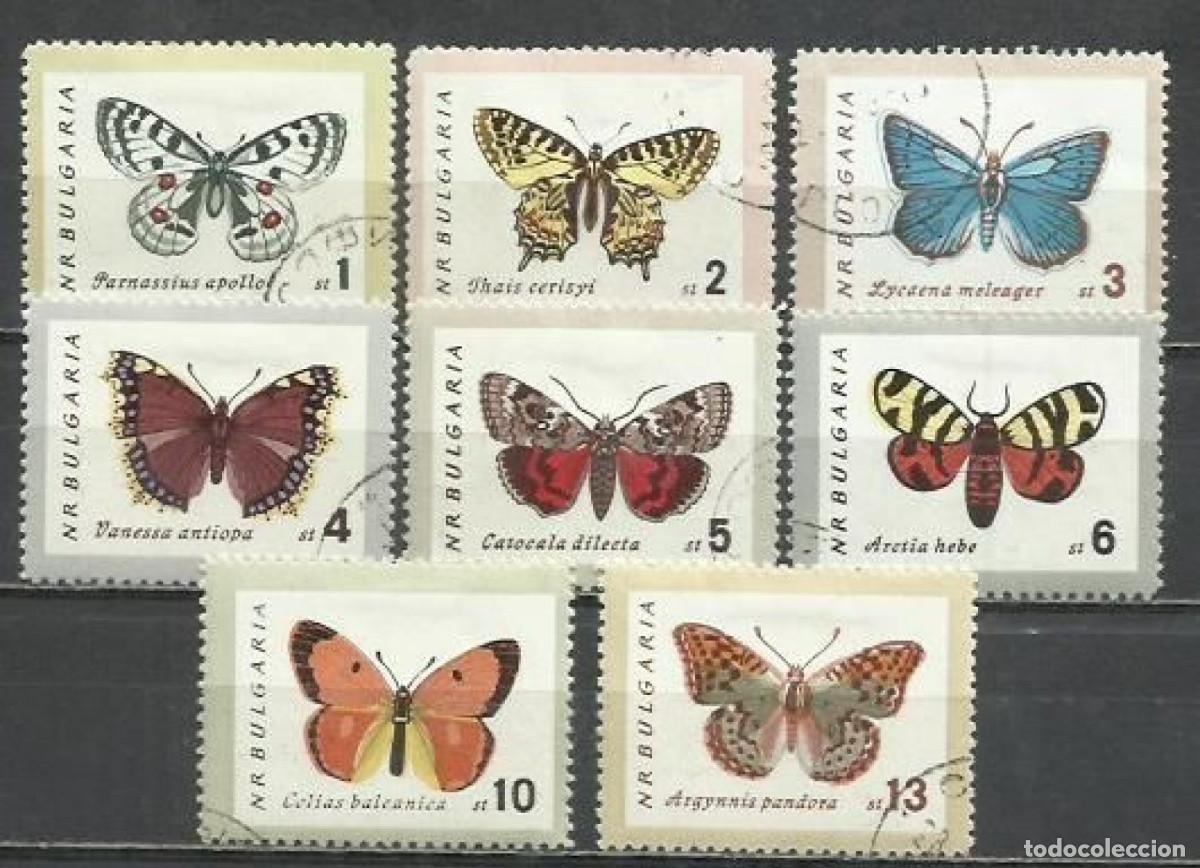 Sellos: 156A-SERIE COMPLETA MARIPOSAS INSECTOS 1962 N&ordm; 1155/1162