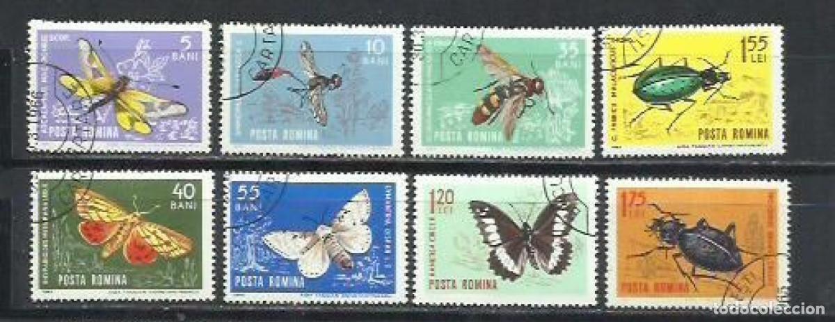 Sellos: 9918-SERIE COMPLETA RUMAN&Iacute;A 1964 N&ordm; 1968/1975 INSECTOS.