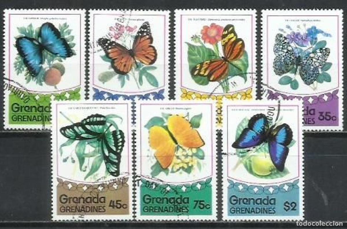 Sellos: 9840-SERIE COMPLETA 1975 GRENADA GRANADINAS GRENADE GRENADINES 67/73 MARIPOSAS INSECTOS
