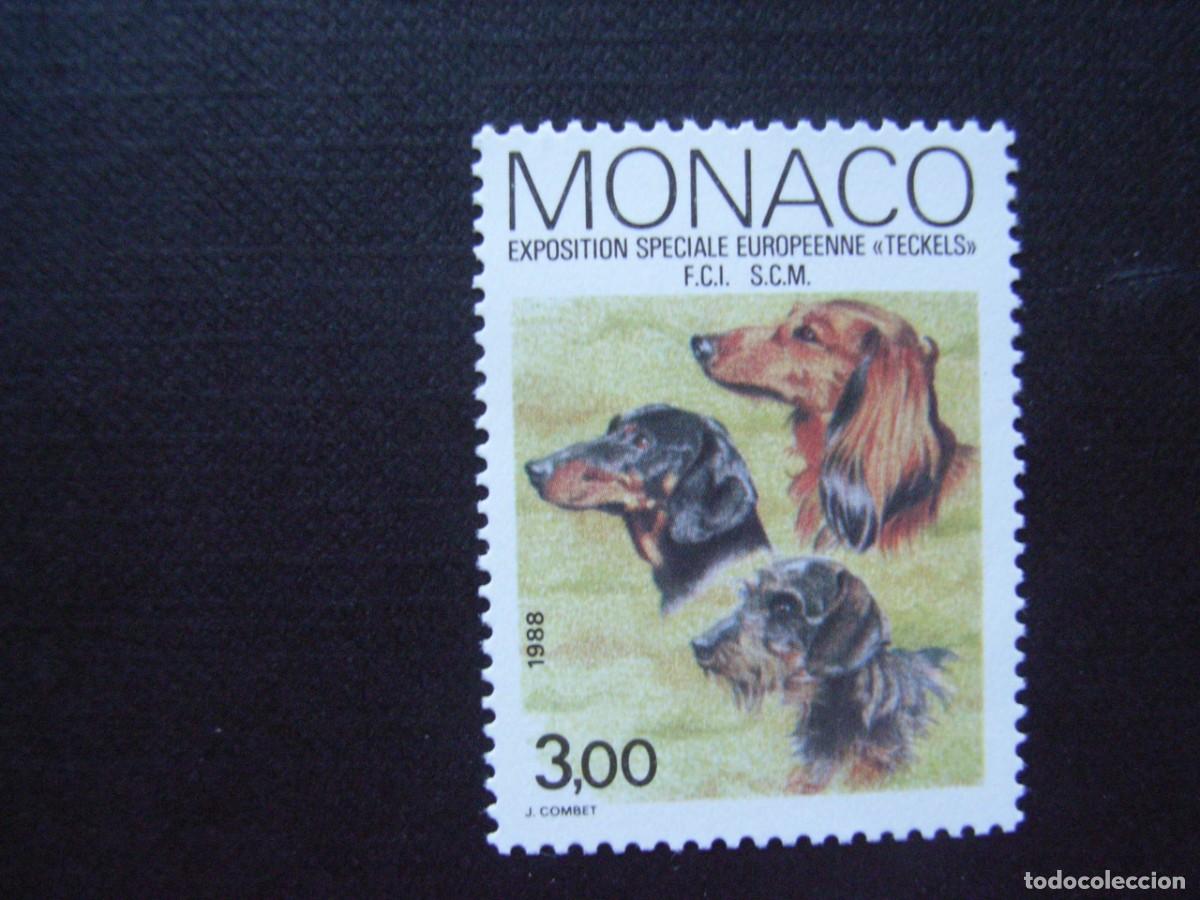 Sellos: MONACO N&ordm; YVERT 1624*** A&Ntilde;O 1988. EXPOSICION CANINA. PERROS TECKEL