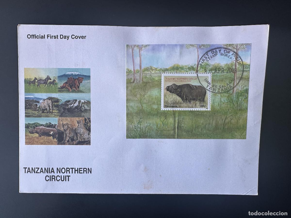 Sellos: Tanzania 2003/2004 Mi. Bl. 554 FDC D&iacute;a 1 Wildlife Buffalo