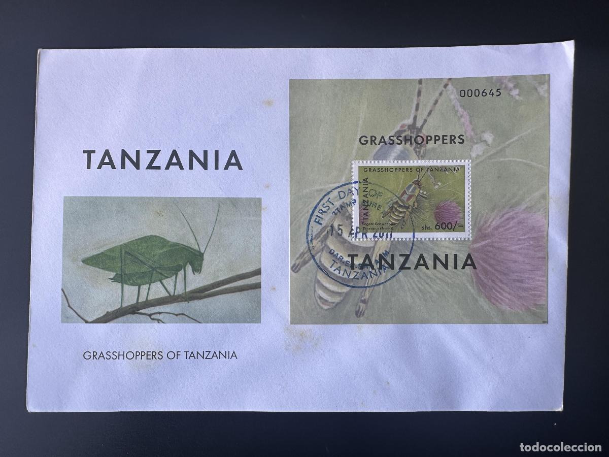 Sellos: Tanzania 2011 Mi. Bl. 643 FDC: Insectos saltamontes