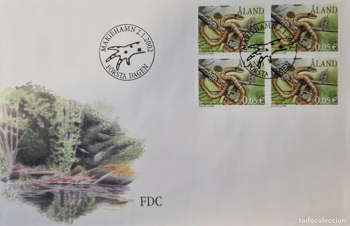 Sellos: Tres sobres de primer d&iacute;a de Aland 2002: fauna