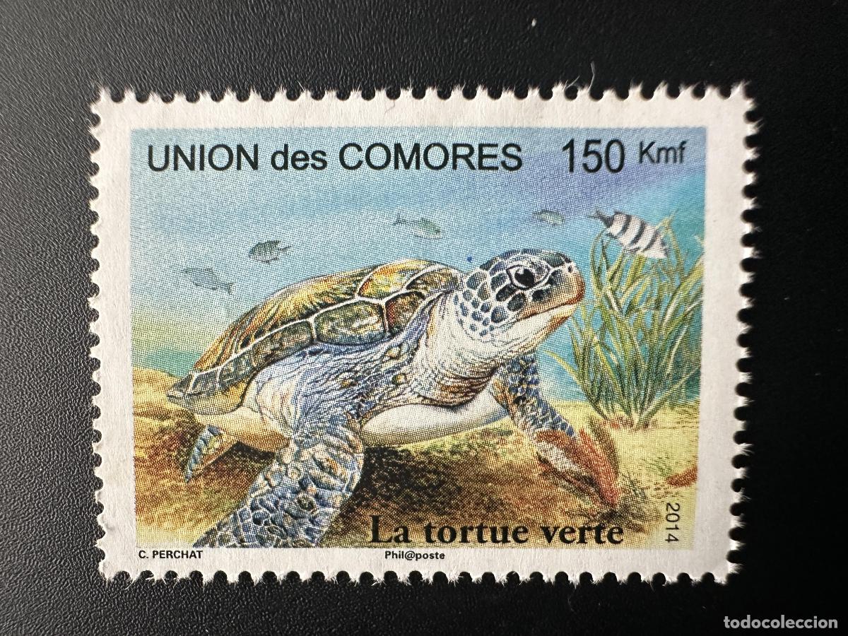 Sellos: Comoras 2014 Mi. 3090 Wildlife Green Turtle Joint Madagascar Seychelles