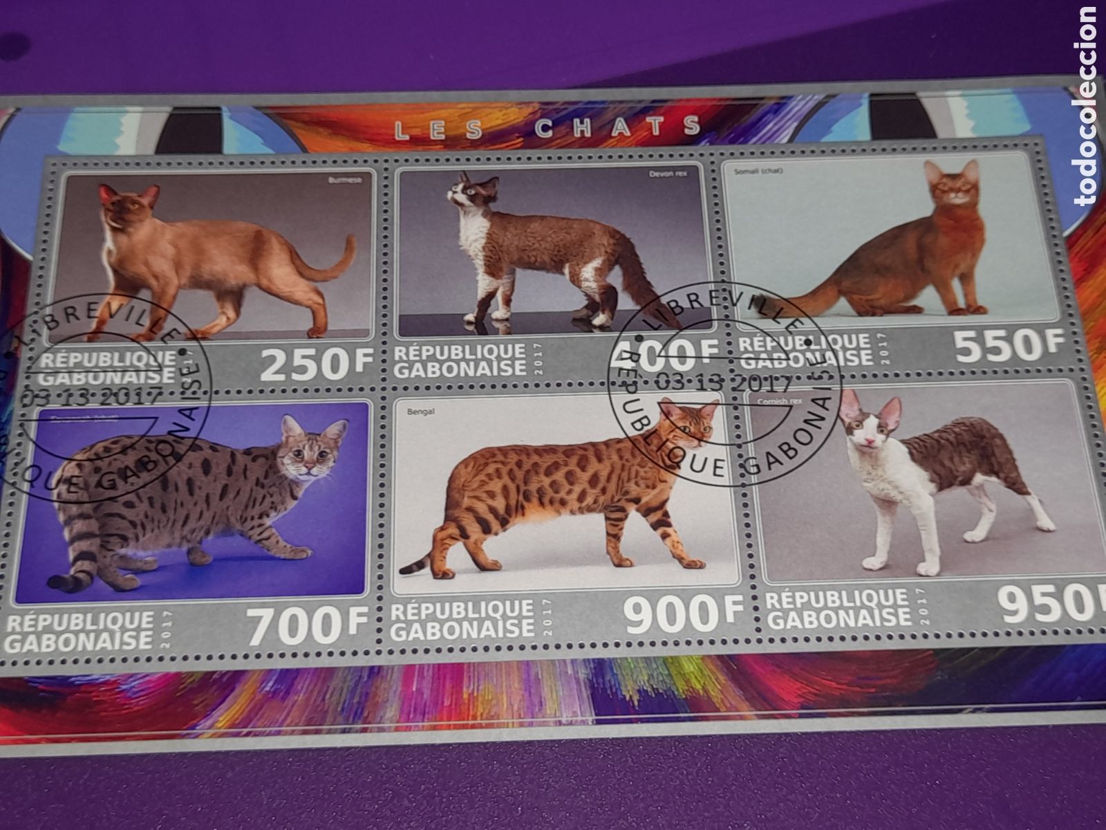 Sellos: HB Grabon mtdo 2017. Animales dom&eacute;sticos mam&iacute;feros. Gatos. Felinos. Fauna.