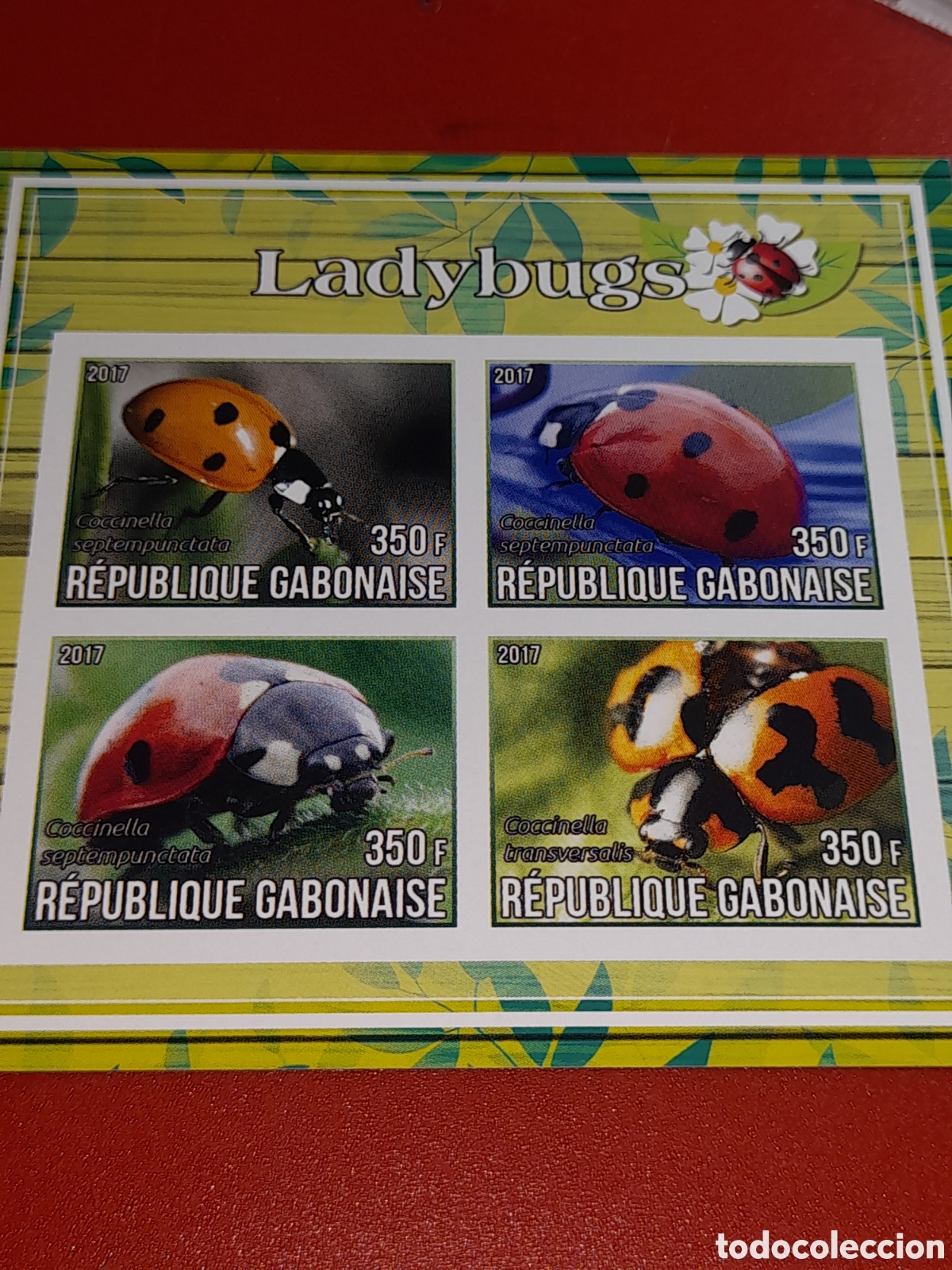 Sellos: HB Gabon nuevo/sd 2017. Mariquita. Escarabajo. Insectos. Animales. Fauna.