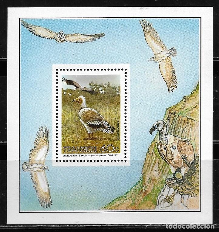 Sellos: TRANSKEI 1991, HOJA BLOQUE Ivert 8 - FAUNA - P&Aacute;JAROS. MNH.