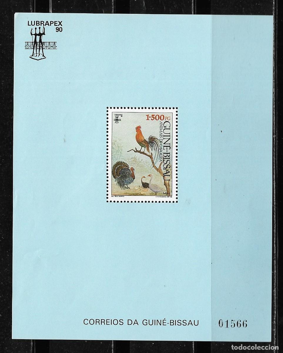 Sellos: GUINEA BISSAU 1990, HOJA BLOQUE Ivert 71 - FAUNA - P&Aacute;JAROS - LUBRAPEX 90. MNH..