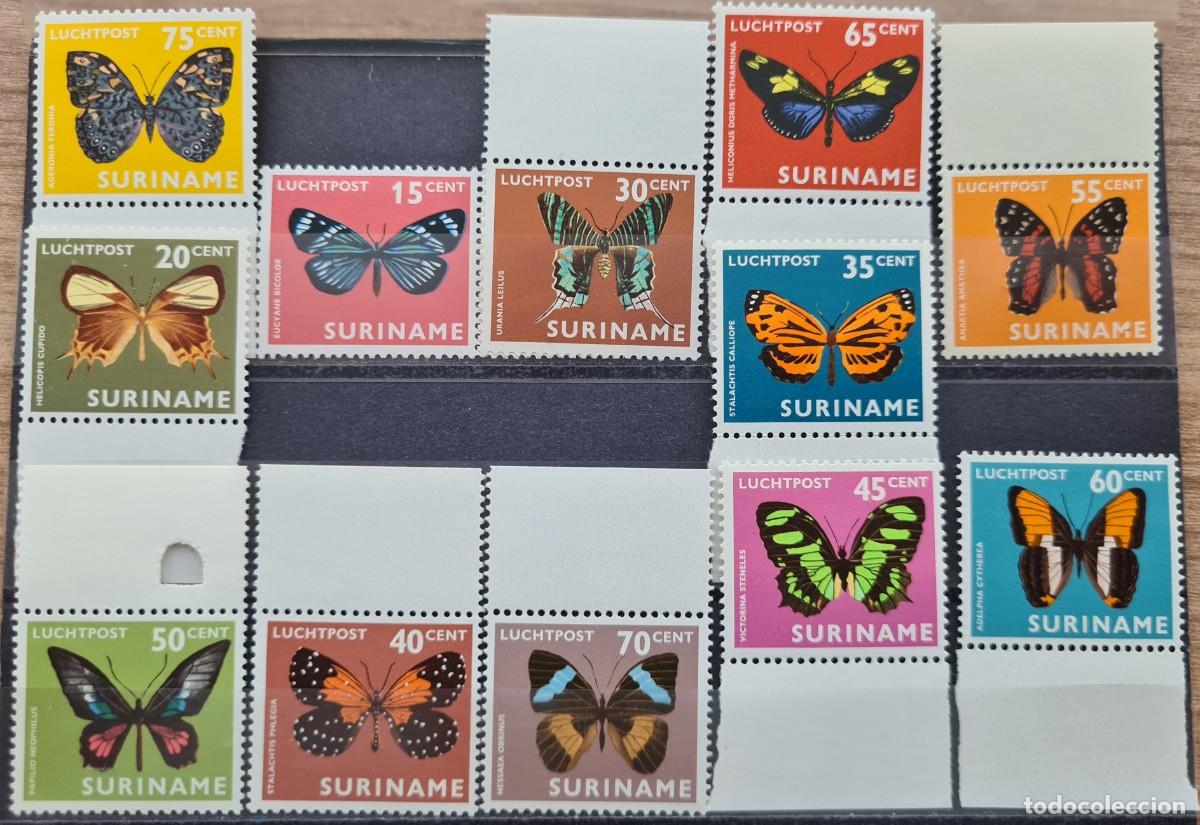 Sellos: Serie de sellos a&eacute;reos de Surinam 1972: Mariposas de Surinam