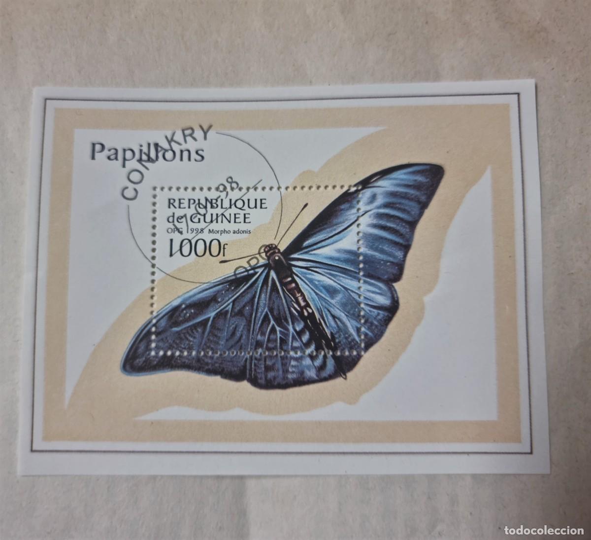 Sellos: SELLO USADO REPUBLICA DE GUINEE 1998 MARIPOSA. HOJA BLOQUE
