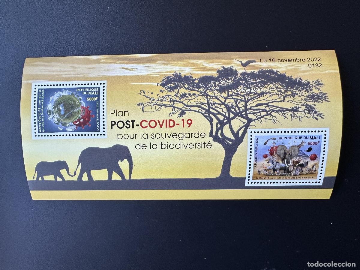Sellos: Mali de mayo 2022. &iquest;Bl.? Vida silvestre COVID-19 biodiversidad aves elefantes monos leones cebras.