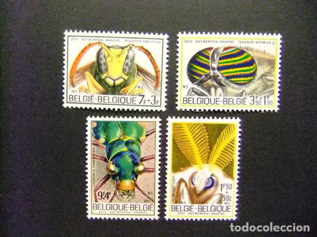 Sellos: 24 BELGICA BELGIQUE 1971 / FAUNA INSECTOS / YVERT 1610 / 1613 MNH