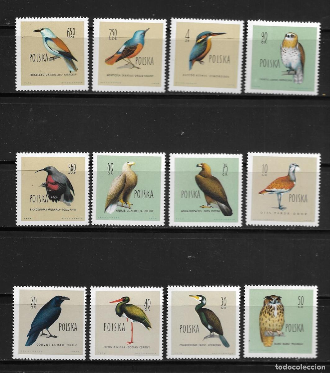 Sellos: POLONIA 1960, Ivert 1070/81 - FAUNA - P&Aacute;JAROS. MNH.
