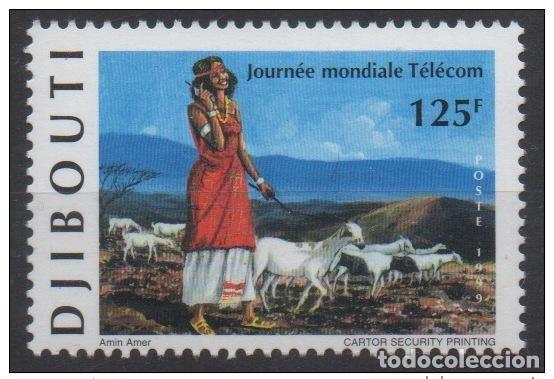 Sellos: Djibouti 1999 Mi. 674 nueve MNH D&iacute;a Mundial de las Telecomunicaciones Telecom &iexcl;Cabras raras en