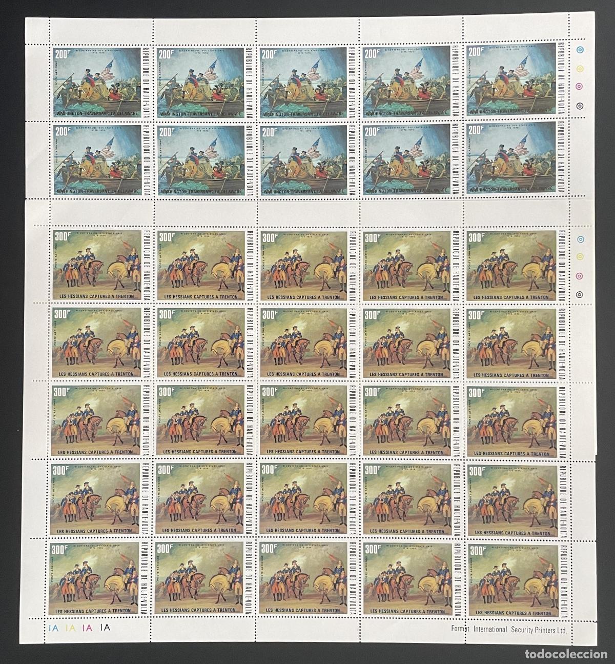 Sellos: Alto Volta 1975 YT PA 188-189 bloque Bicentenario EE.UU. Washington