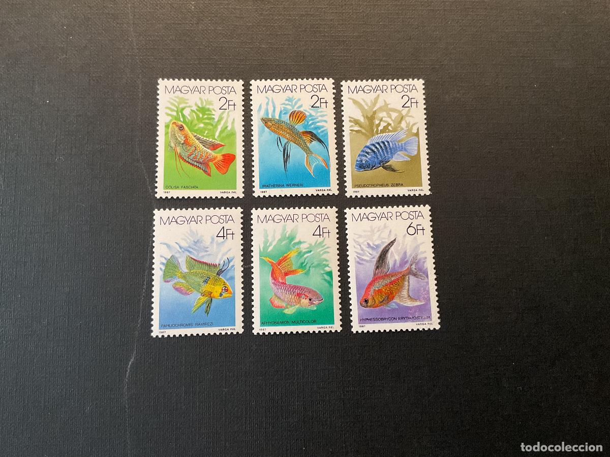 Sellos: HUNGRIA N&ordm; YVERT 3087/2*** A&Ntilde;O 1987. FAUNA PECES DE ACUARIO
