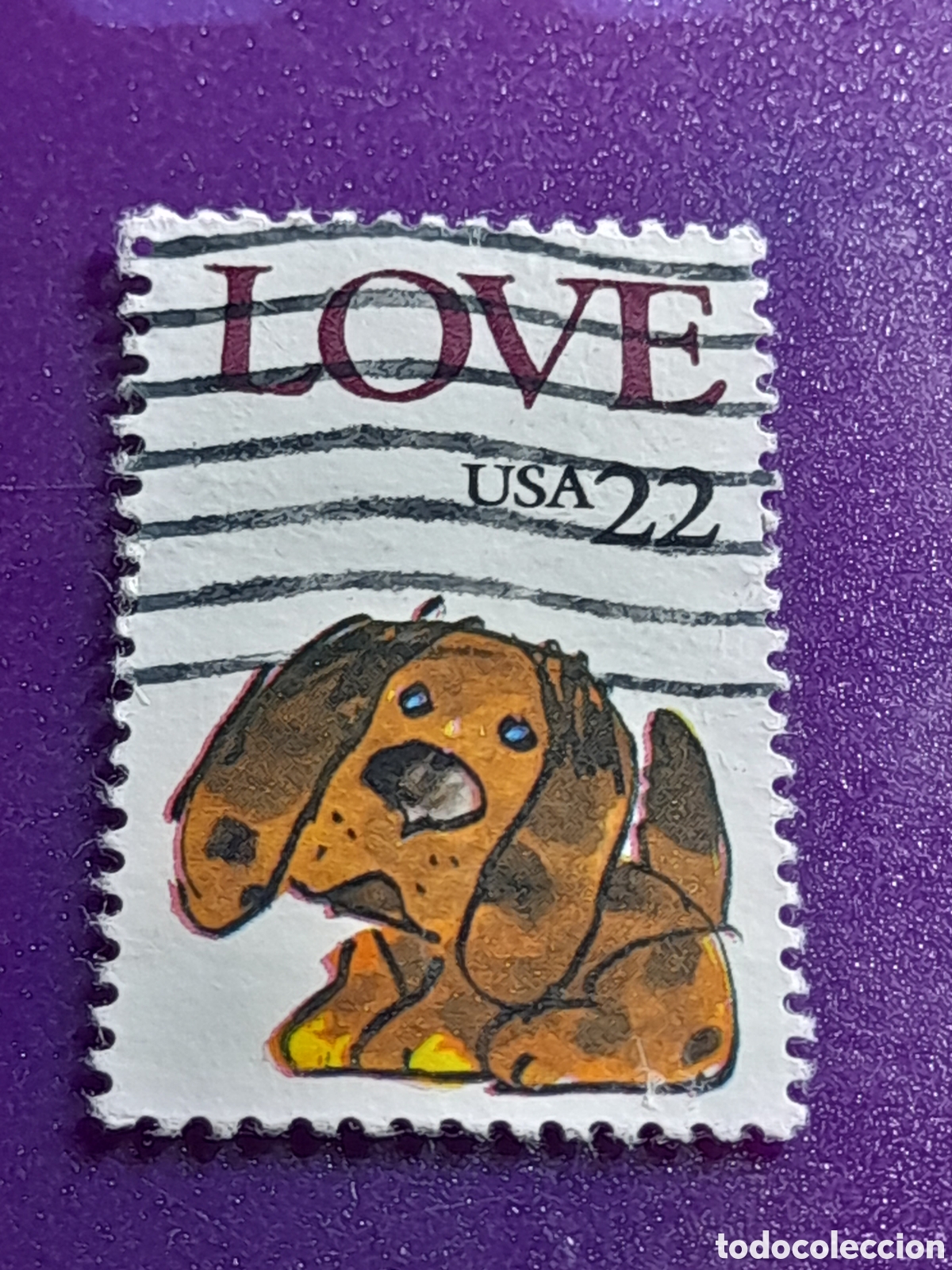 Sellos: Sello Estados Unidos mtdo/udo 1986. San Valent&iacute;n. Amor. Perro. Fauna. Mam&iacute;fero