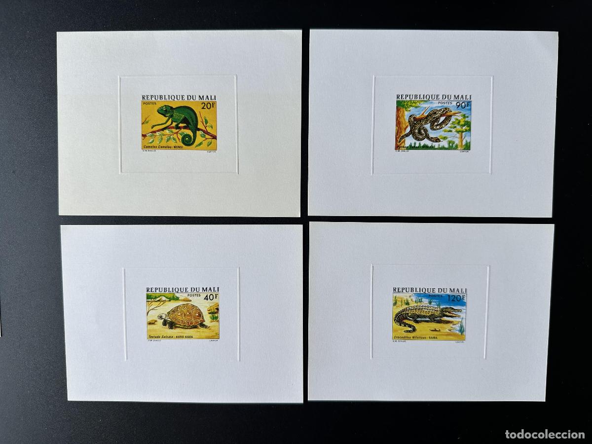 Sellos: Mali 1976 Mi. 523/525 - 527 reptiles a prueba de lujo camale&oacute;n serpiente tortuga