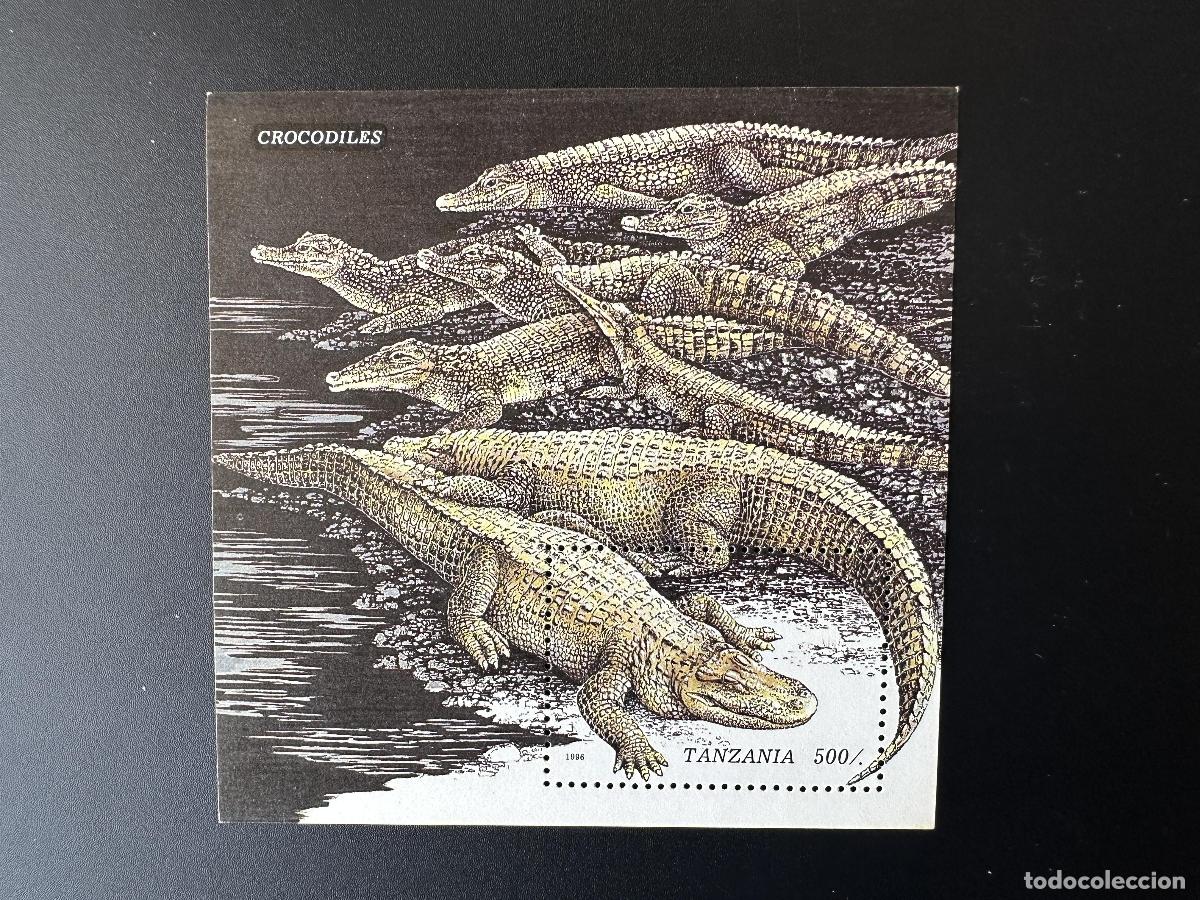 Sellos: Tanzania 1996 Mi. Bl. 316 Cocodrilos reptiles vida silvestre caimanes animales salvajes