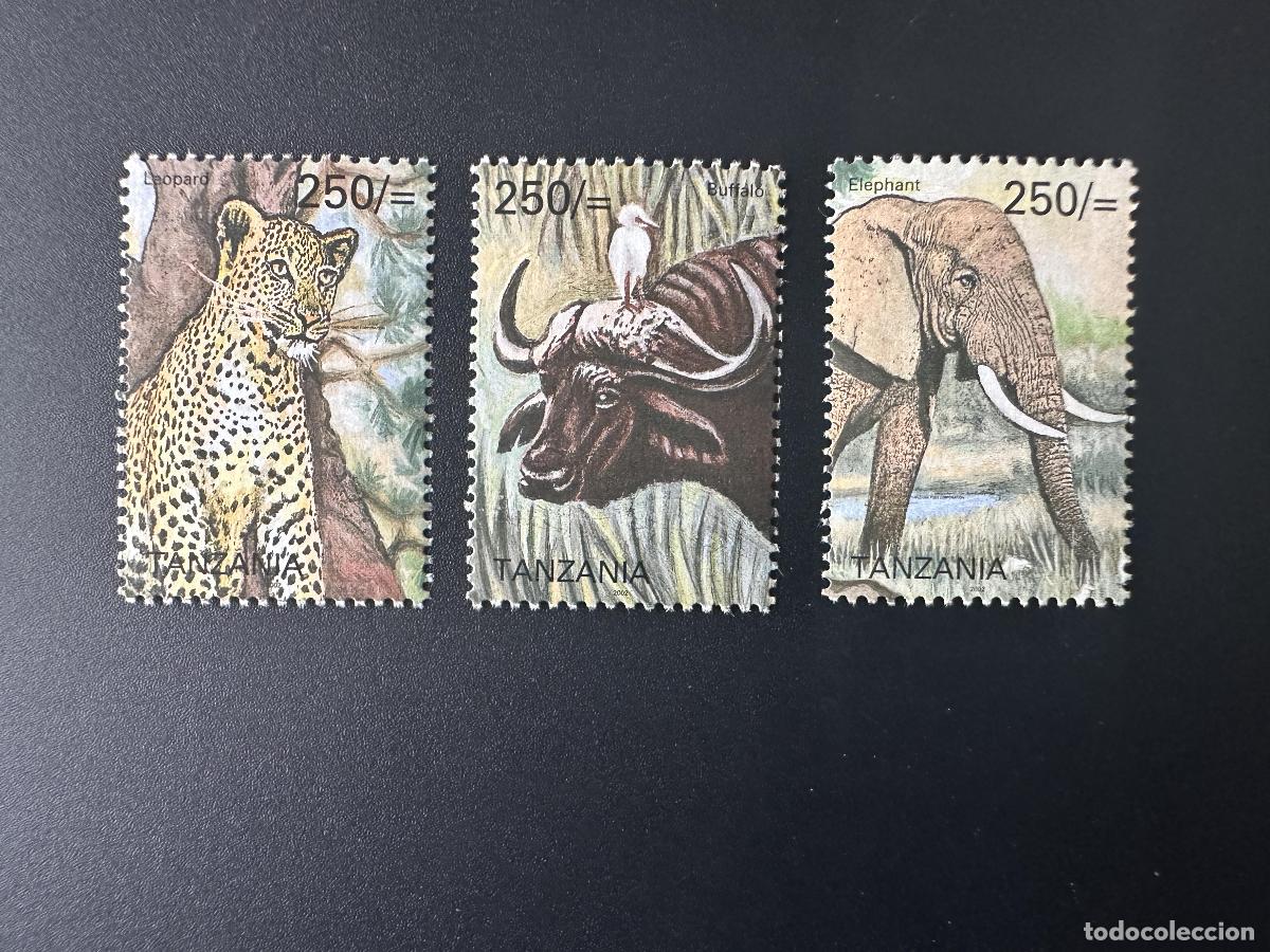 Sellos: Tanzania 2002 Mi. 4063-4067 (3v) Fauna africana Leopardo B&uacute;falo Elefante