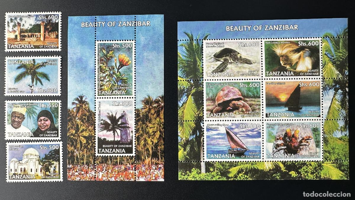 Sellos: Tanzania 2006 Mi. 4391 - 4400 Bl. 594 Zanz&iacute;bar Turtle Monkey Sunset Dhow