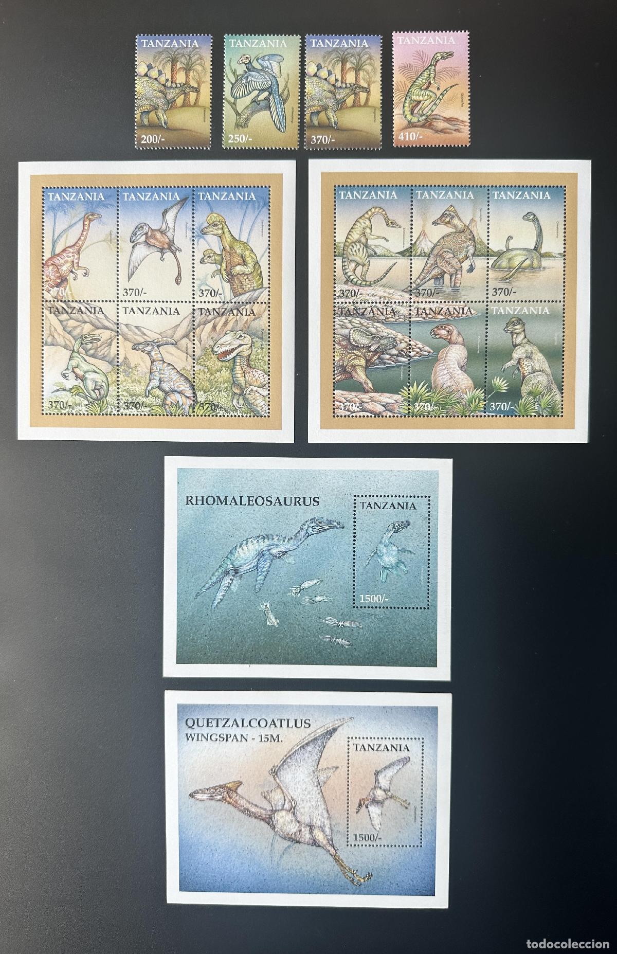 Sellos: Tanzania 1999 3817 - 3832 Bl. 505 506 Paleontolog&iacute;a de dinosaurios prehist&oacute;ricos