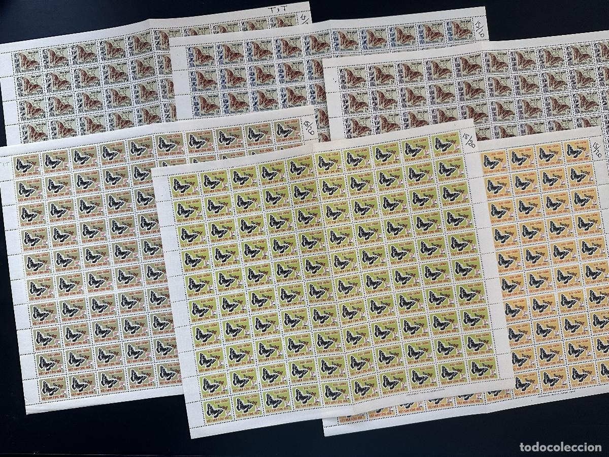 Sellos: Vietnam South 1968 YT 15 - 20 Tablero de impuestos Butterfly Butterling