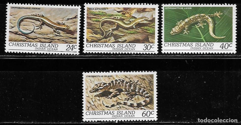 Sellos: ISLAS CHRISTMAS 1981 - SERIE SG. 144/47 - FAUNA - R&Eacute;PTILES. MNH.