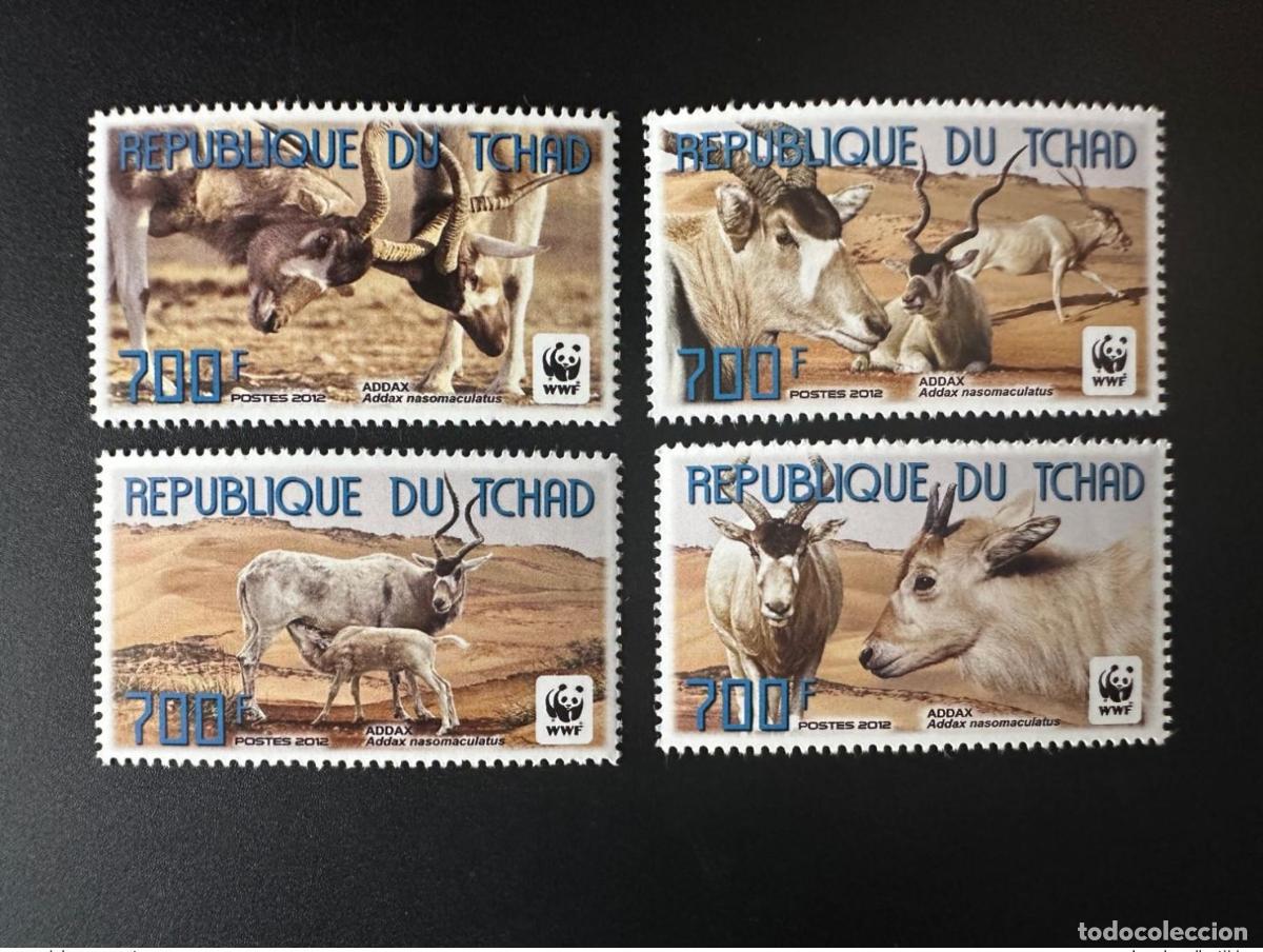 Sellos: Chad 2012 2575 - 2578 WWF Fauna Addax Panda