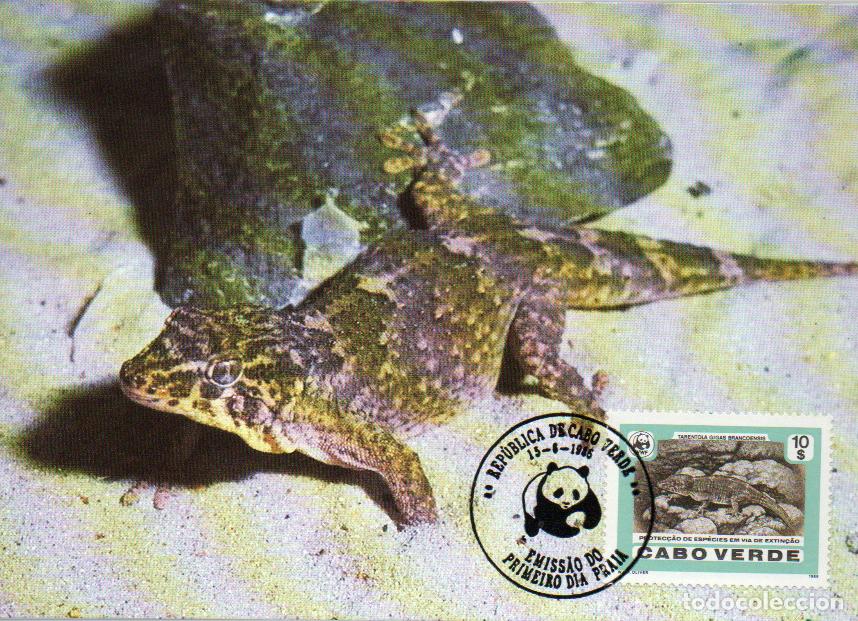 Sellos: CABO VERDE IVERT N&ordm; 494, ESLIZON DE VAILLANT,TARJETA MAXIMA DE 15-6-1985