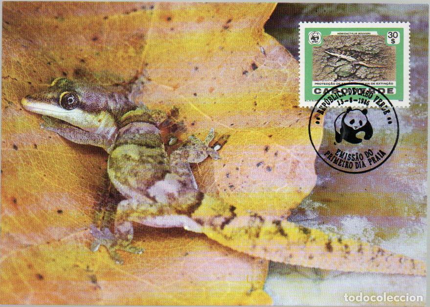 Sellos: CABO VERDE IVERT N&ordm; 496, ESLIZON DE VAILLANT,TARJETA MAXIMA DE 15-6-1985
