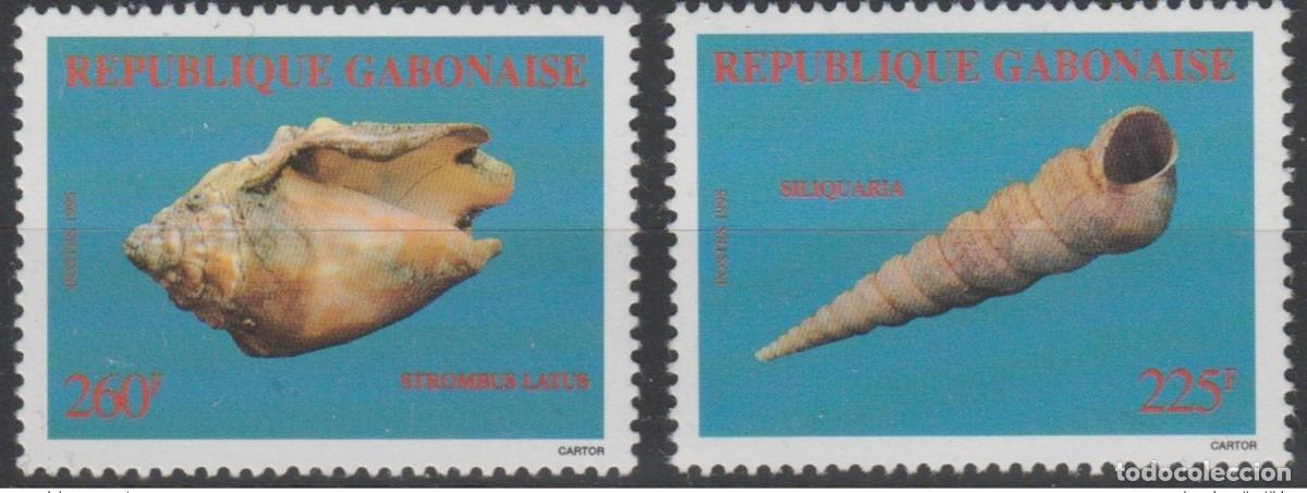 Sellos: Gab&oacute;n 1995 Mi. 1194 - 1195 Conchas crust&aacute;ceos &iexcl;RAROS!