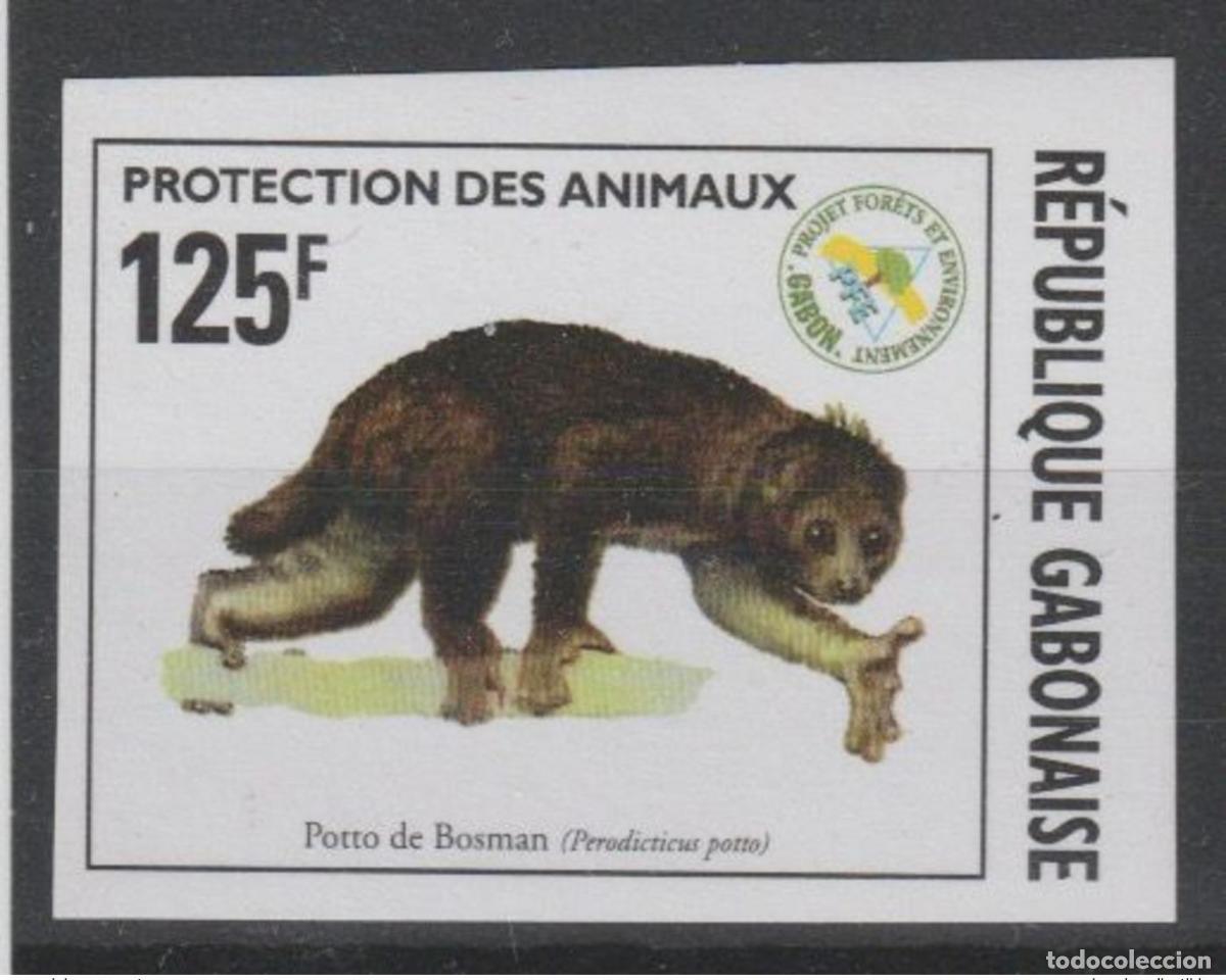 Sellos: Gab&oacute;n 1996 ND Imperf Mi. 1310 fauna Protecci&oacute;n de Potto Bosman &iexcl;RARO!
