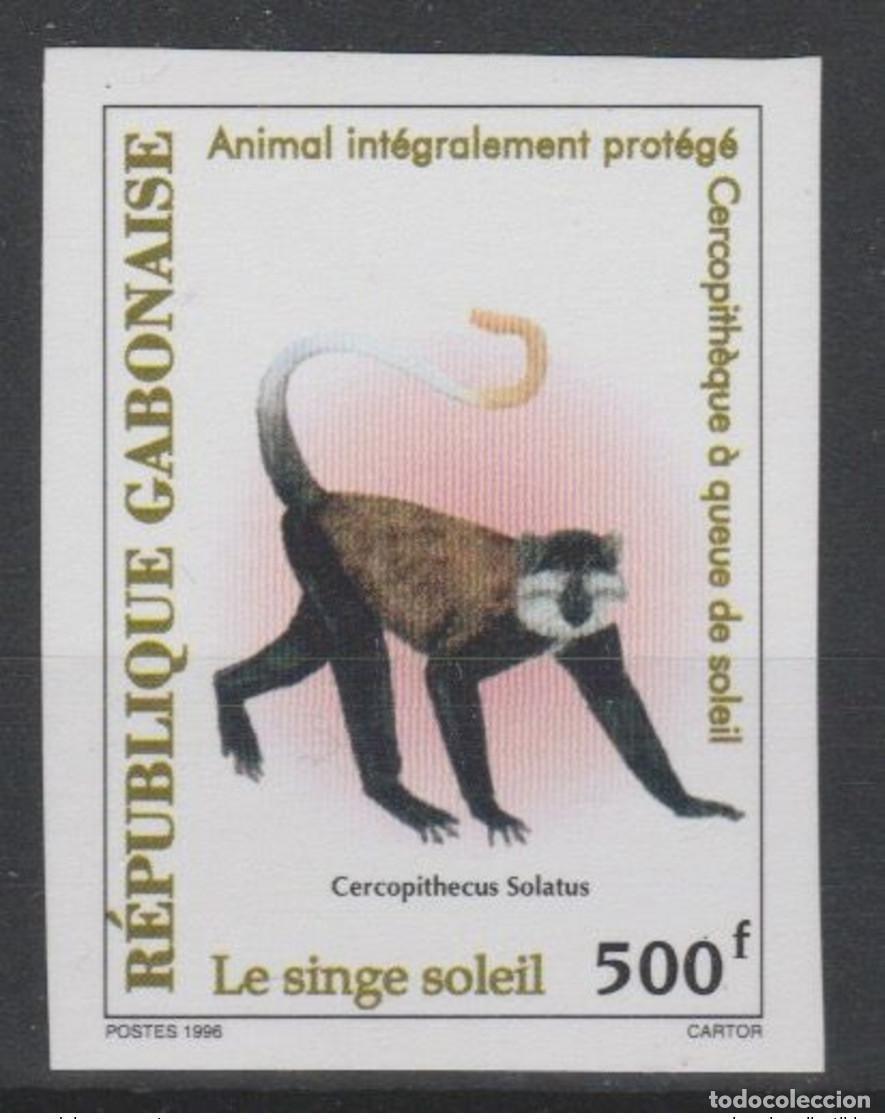 Sellos: Gab&oacute;n 1996 ND Imperf Mi. 1296 Protecci&oacute;n de la vida silvestre Sun Monkey &iexcl;RARO!