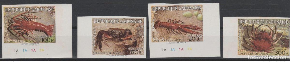 Sellos: Gab&oacute;n 1993 ND Imperf Mi. 1155 - 1158 Crust&aacute;ceos Krebstiere &iexcl;RARO!