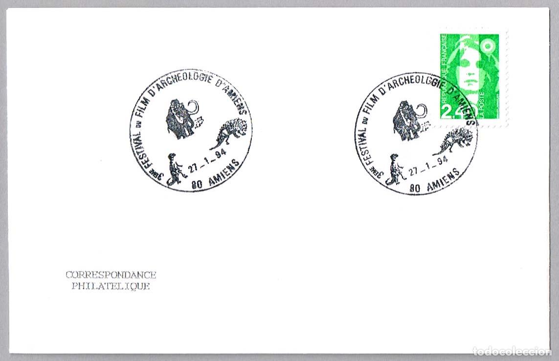 Sellos: Matasellos FESTIVAL DE CINE DE ARQUEOLOGIA - MAMUT. Amiens, Francia, 1994