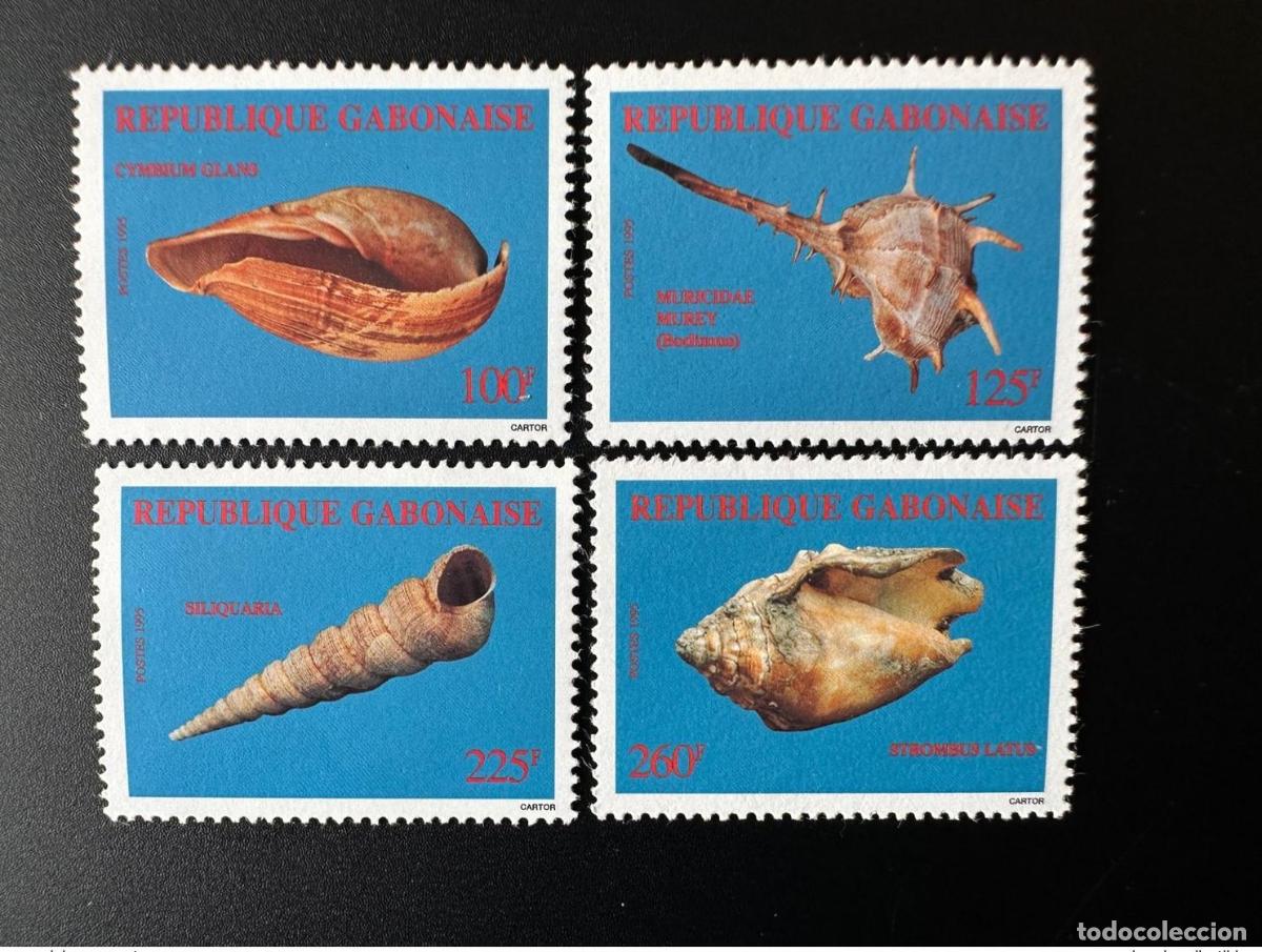 Sellos: Gab&oacute;n 1995 Mi. 1192 - 1195 Conchas crust&aacute;ceos &iexcl;RAROS!