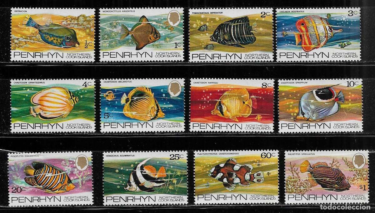 Sellos: PENRHYN 1974, Ivert 42/53 - FAUNA MARINA. MNH.