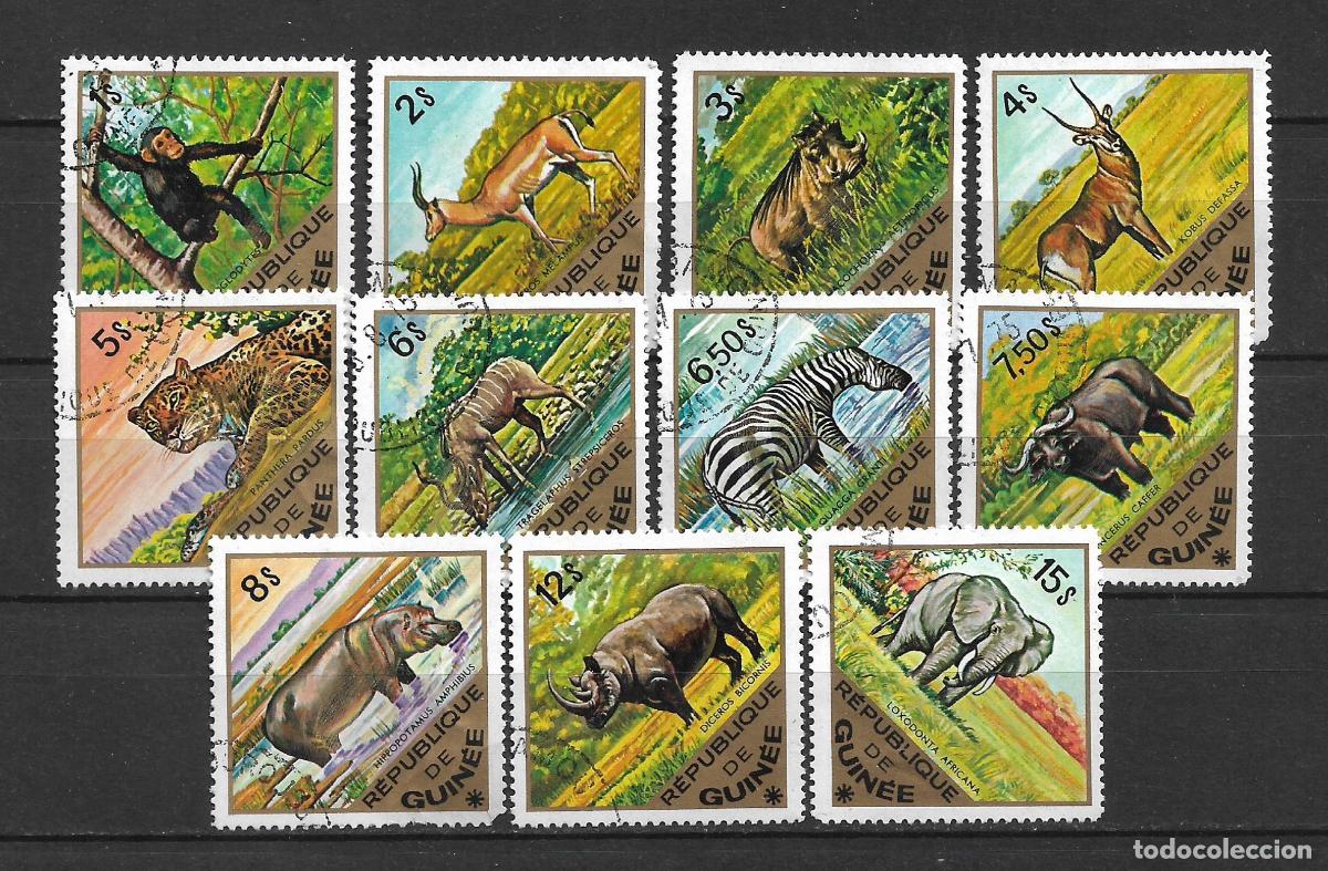Sellos: GUINEA 1975 selloS usado fauna - 22/8