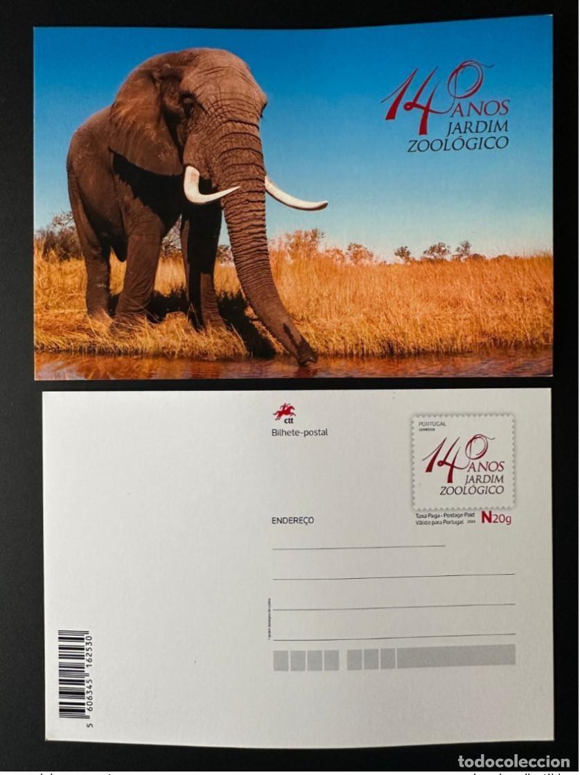 Sellos: Portugal 2024 Papeler&iacute;a Entier Inteiro Jardim Zoologico Zoo Elephant Wildlife