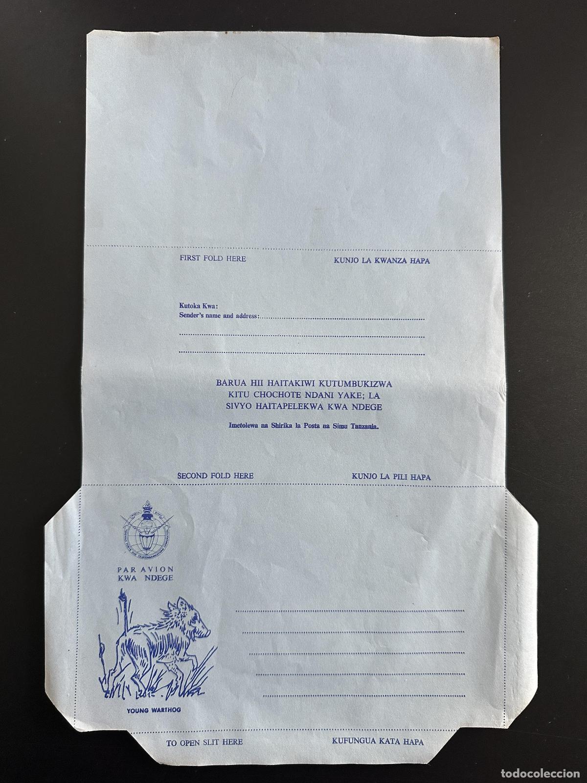 Sellos: Tanzania Aerogram Air papeler&iacute;a completa postal jabal&iacute;