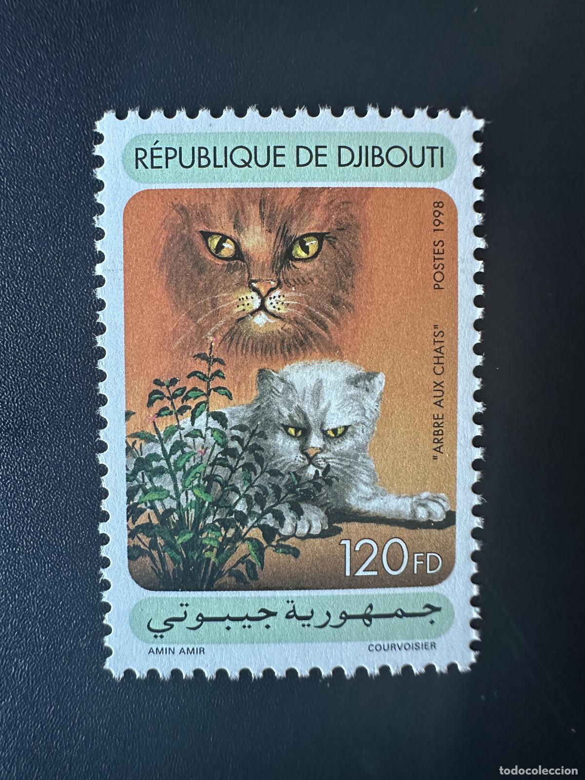 Sellos: Yibuti Dschibuti 1998 Mi. 667 Cat Tree Katze Felin Fauna rara