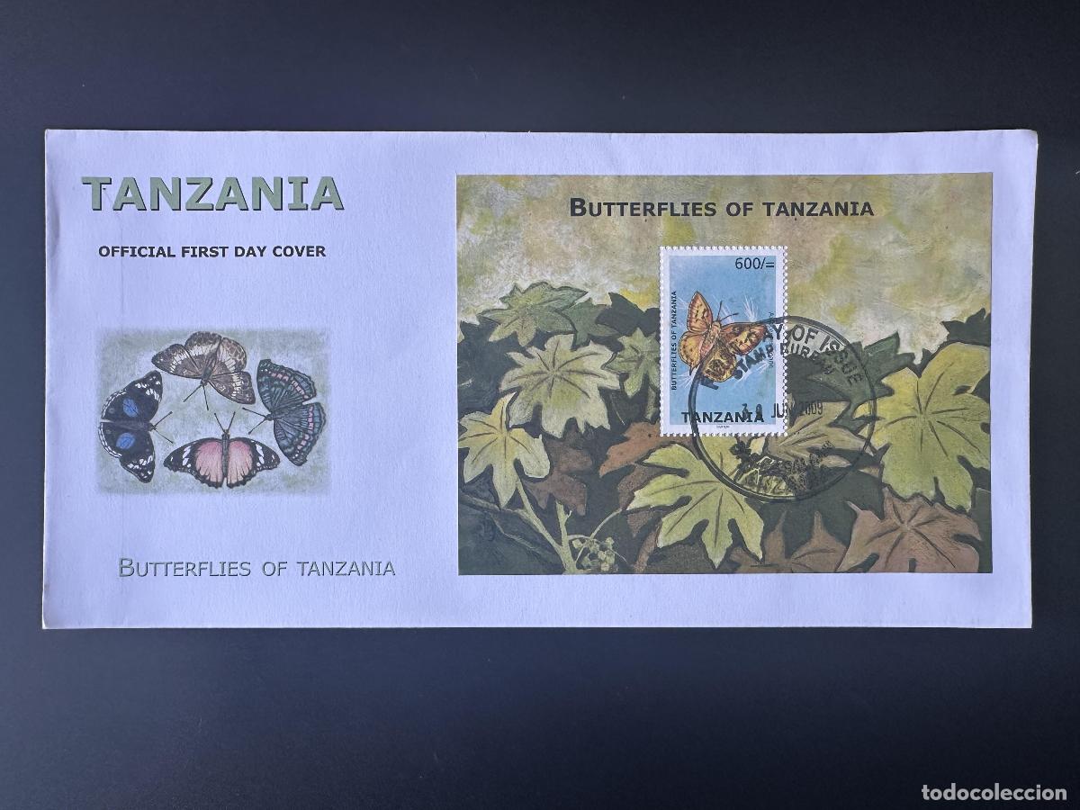 Sellos: Tanzania 2009 Mi. Bl. 625 FDC primer d&iacute;a Papillon Butterling