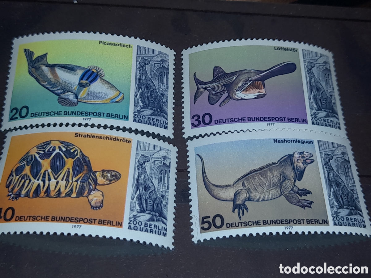 Sellos: Sello Alemania, Berlin nuevo 1977. 25Aniv zoo. Animales salvajes. Tortuga. Peces. Pesado. Iguana. Di