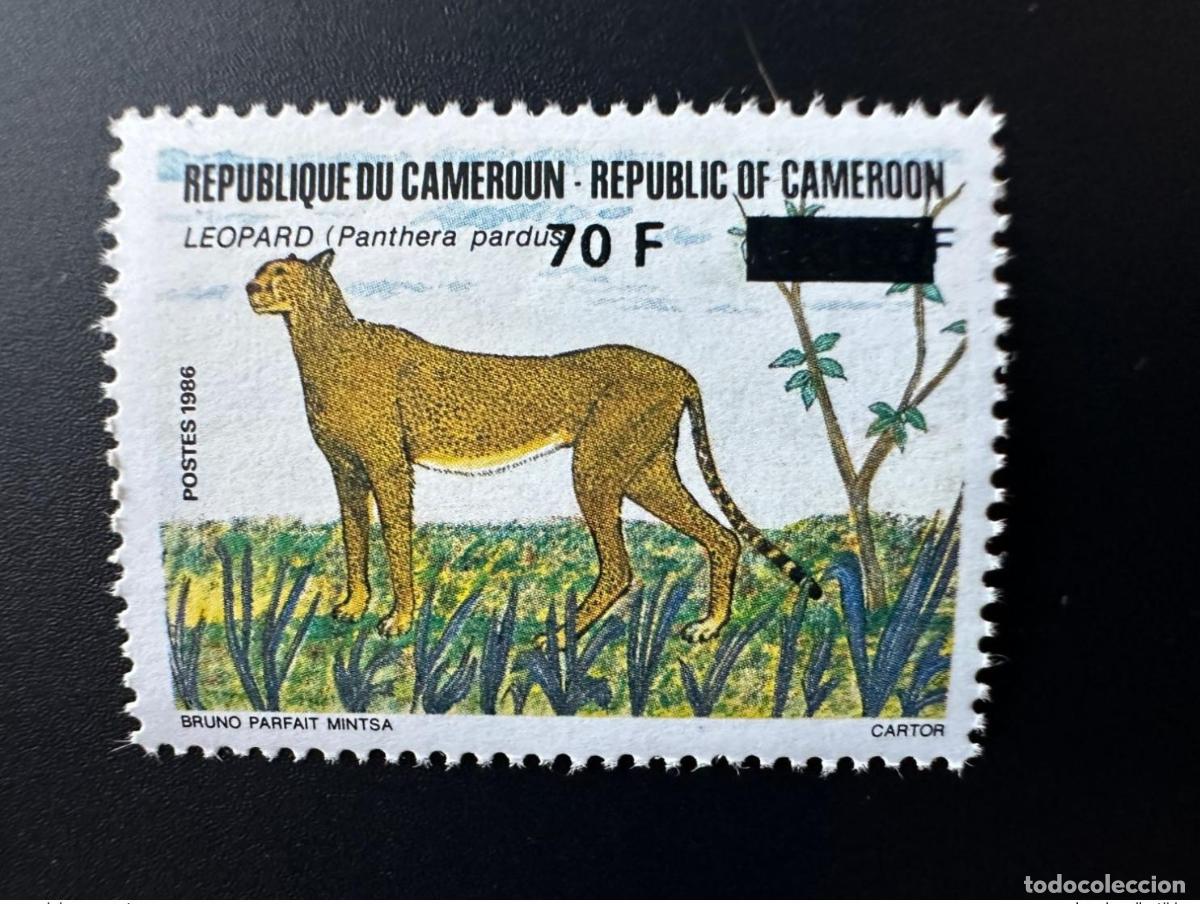 Sellos: Camer&uacute;n 1990 Mi. 1166 Sobrecargado leopardo Panther Wildlife Panthera pardus