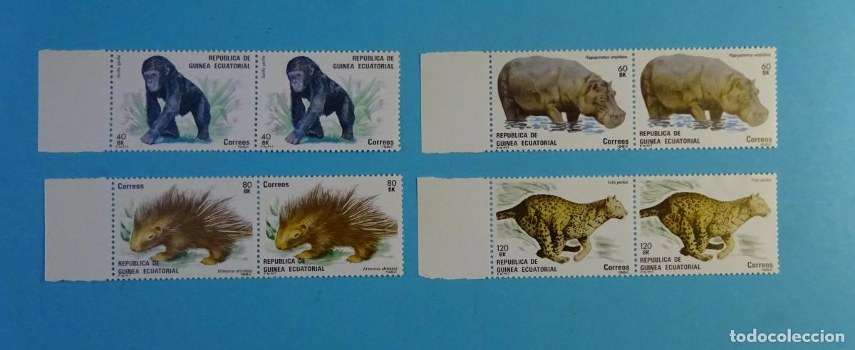 Sellos: GUINEA ECUATORIAL. SELLOS FAUNA 1982. EN BLOQUE DE DOS