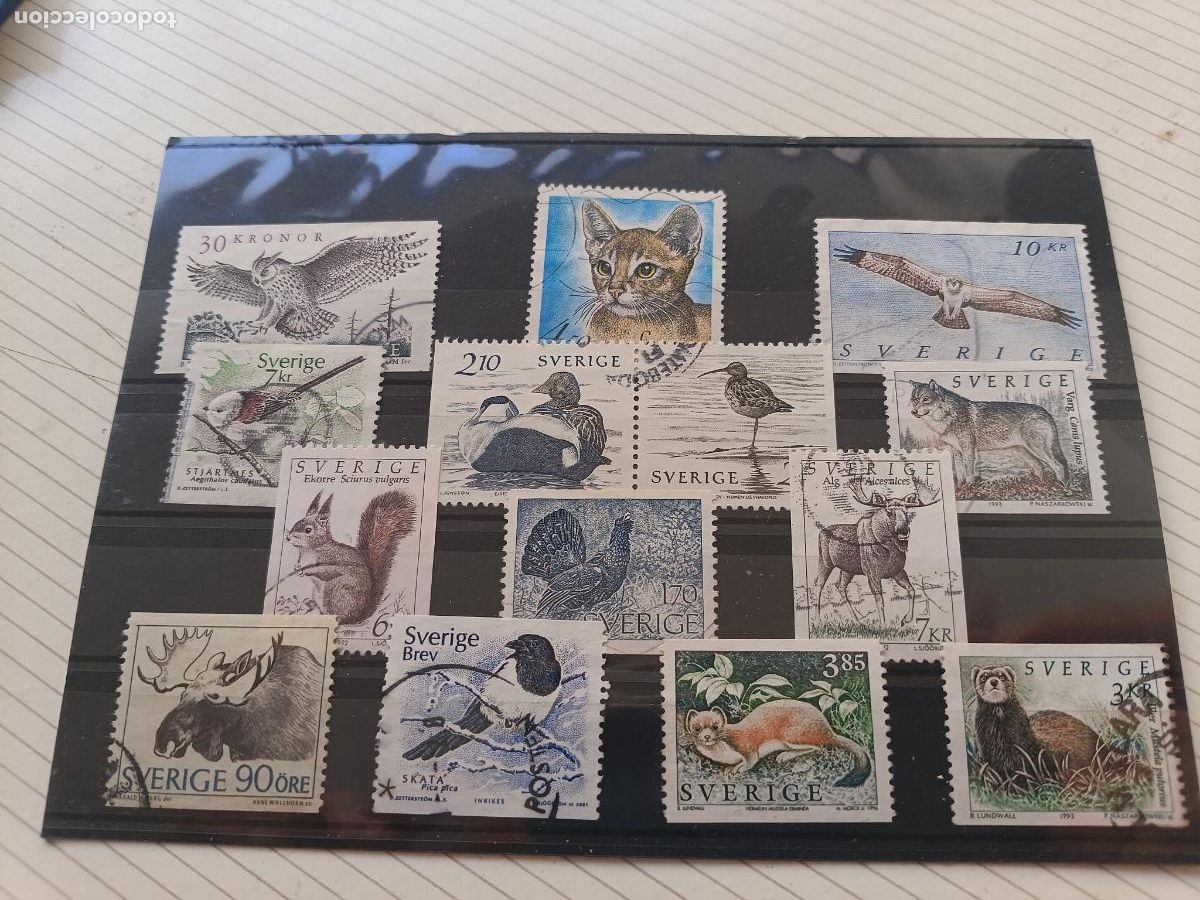 Sellos: Fauna. Lote de sellos. Suecia