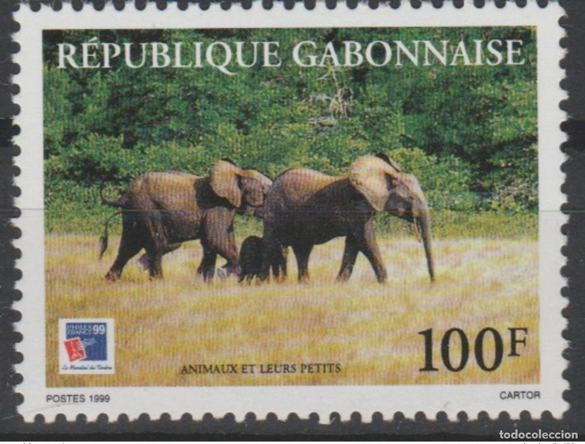 Sellos: Gab&oacute;n 1999 Mi. 1469 &iexcl;Los animales y su peque&ntilde;a fauna Elefante Philexfrance SON RAROS!