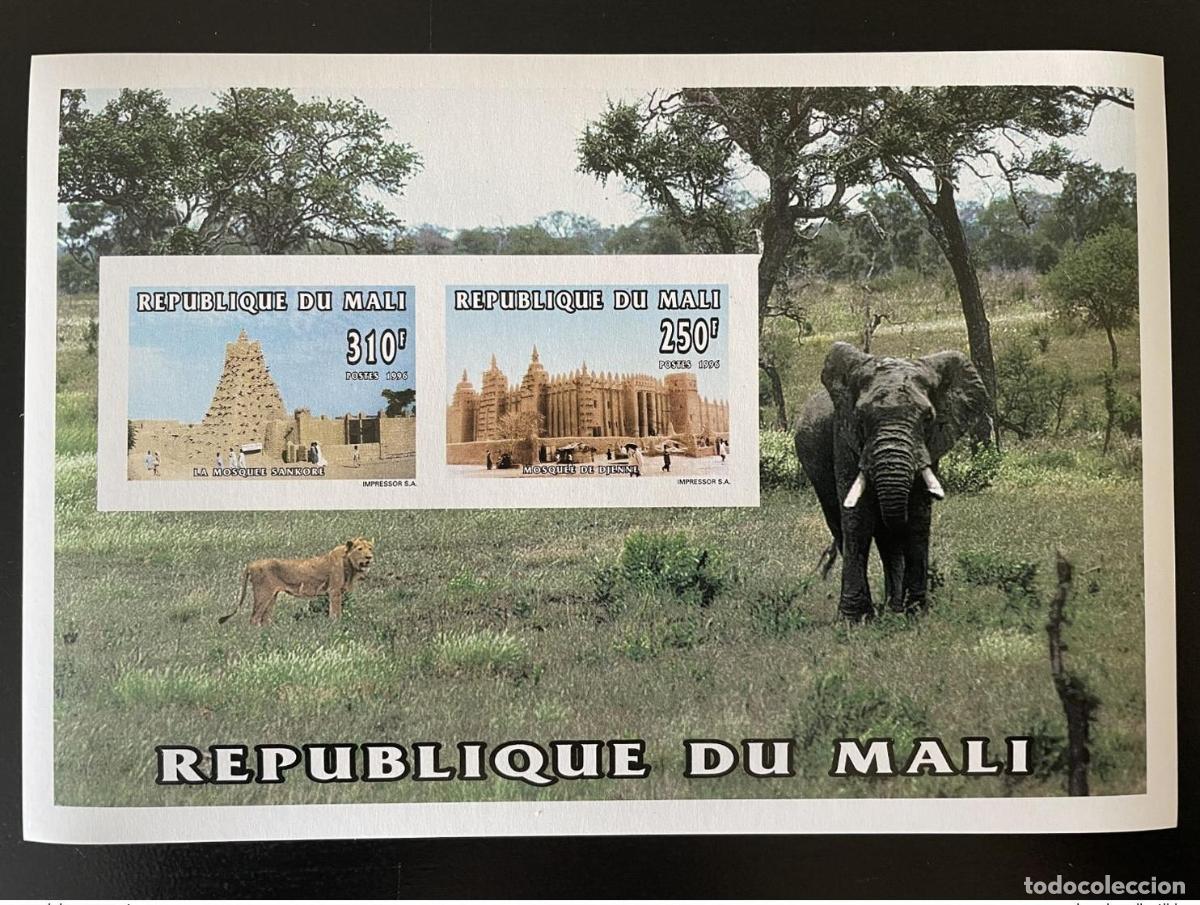 Sellos: Mal&iacute; 1996 Mi. Bl. 82&deg; Emperador Mezquita Religi&oacute;n Sankor&eacute; Djenn&eacute; Elefante Le&oacute;n